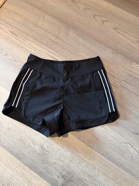 Soulmates Black Athletic Shorts with White Contrast Stripes